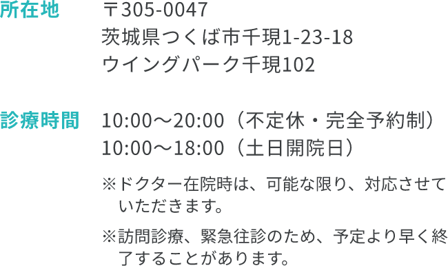 所在地・診療時間